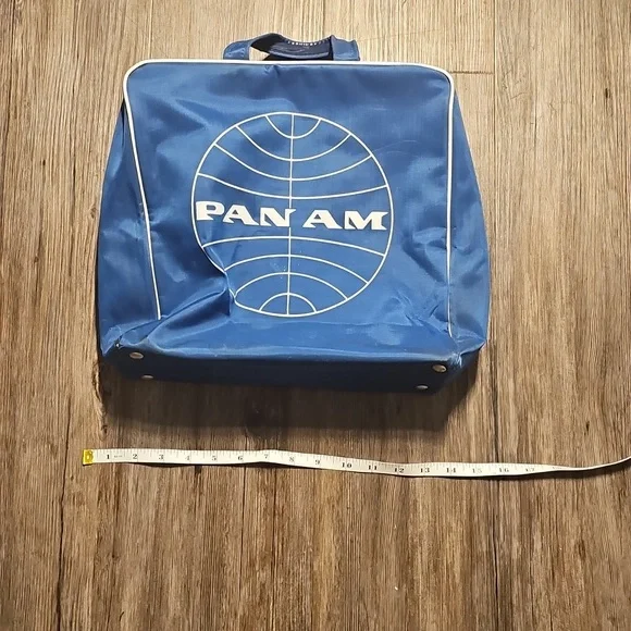 Vintage Panam Airlines Blue Nylon Travel Bag - Picture 4 of 6